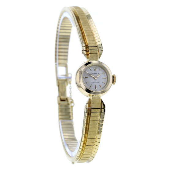 Rolex Precision Damenuhr Vintage in Gelbgold 750/- – Bild 2