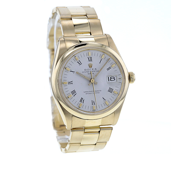 Rolex Date Ref. 1500, 34mm, Gelbgold 750/-, Oysterband – Bild 2