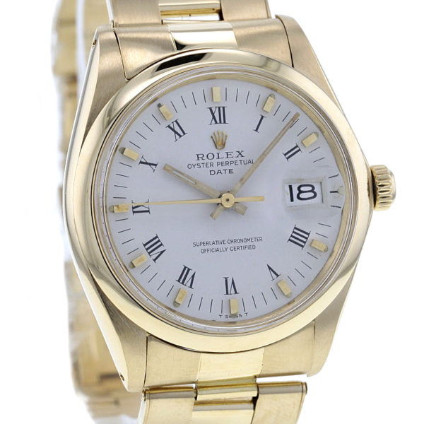 Rolex Date Ref. 1500, 34mm, Gelbgold 750/-, Oysterband