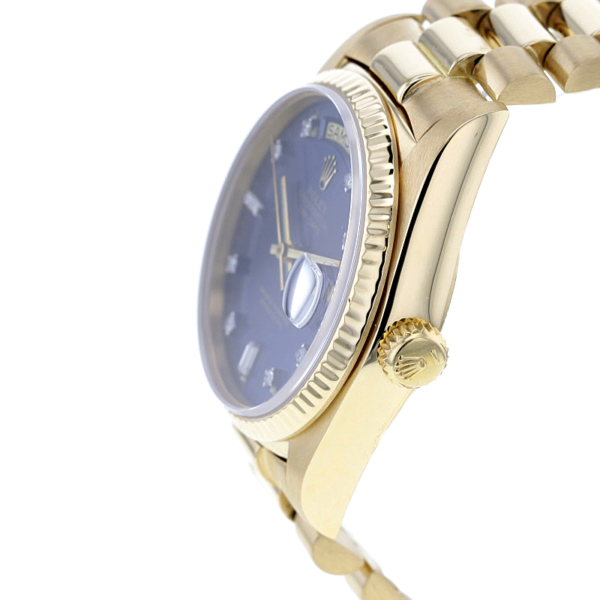 Rolex Day-Date Gelbgold 750/- Diam. Zifferblatt, blau – Bild 6