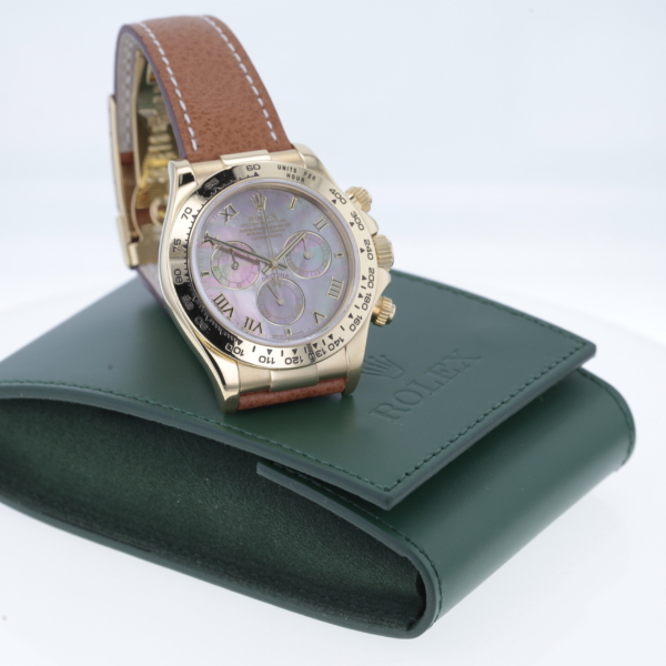 Rolex Cosmograph Daytona Ref. 116518 Gelbgold 750/- Tahiti-Perlmutt-Zifferblatt – Bild 8