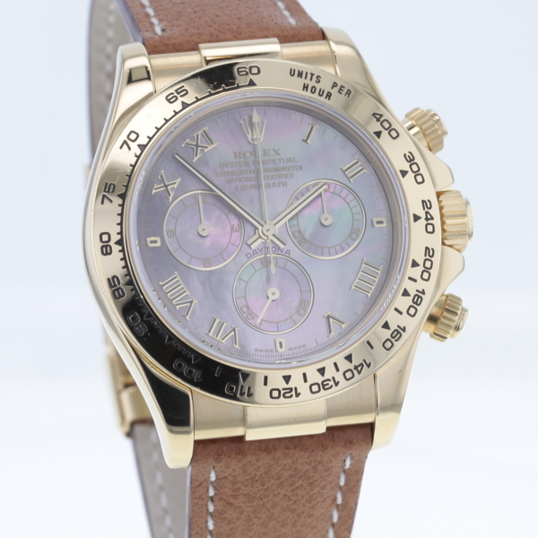 Rolex Cosmograph Daytona Ref. 116518 Gelbgold 750/- Tahiti-Perlmutt-Zifferblatt