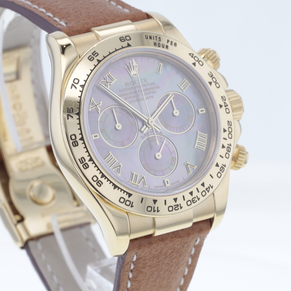 Rolex Cosmograph Daytona Ref. 116518 Gelbgold 750/- Tahiti-Perlmutt-Zifferblatt – Bild 3