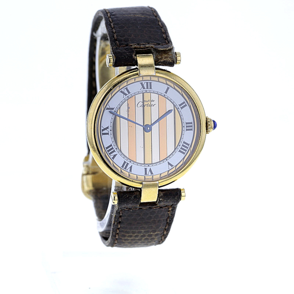 Cartier Vermeil Quarz Silber vergoldet – Bild 3