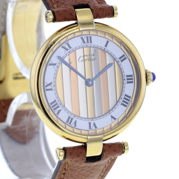 Cartier Vermeil Quarz Silber vergoldet – Bild 10
