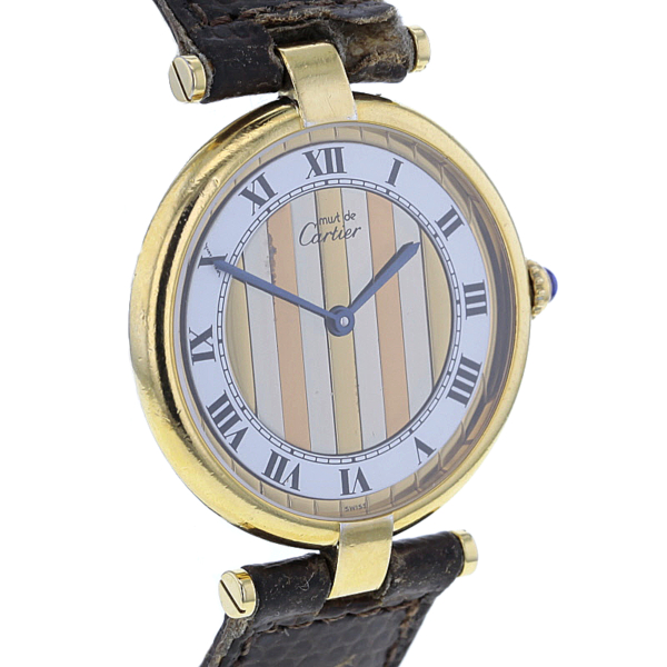 Cartier Vermeil Quarz Silber vergoldet – Bild 4