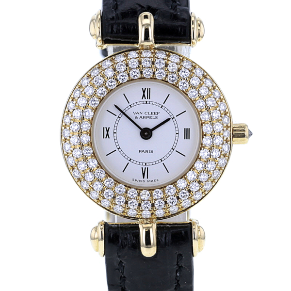 Van Cleef & Arpels 18K. Gelbgold 3-reihiger Diamantbesatz