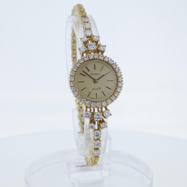 Certina Elegance Gelbgold 750/- mit 45 Brillanten – Bild 2