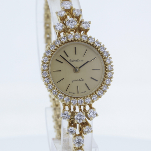 Certina Elegance Gelbgold 750/- mit 45 Brillanten