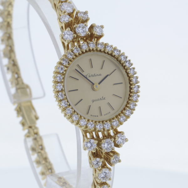 Certina Elegance Gelbgold 750/- mit 45 Brillanten – Bild 3