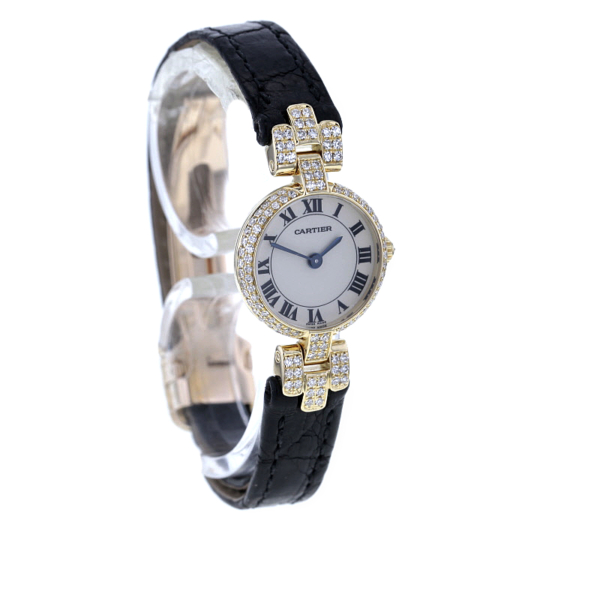 Cartier Damenuhr Rarität Gelbgold 750/- 119 Diamanten – Bild 4