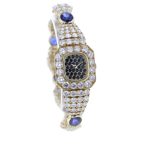 Piaget opulente Schmuckbanduhr Gold 750/- 145 Brillanten 34 Saphire – Bild 2