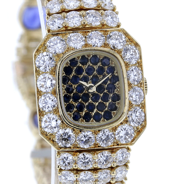 Piaget opulente Schmuckbanduhr Gold 750/- 145 Brillanten 34 Saphire