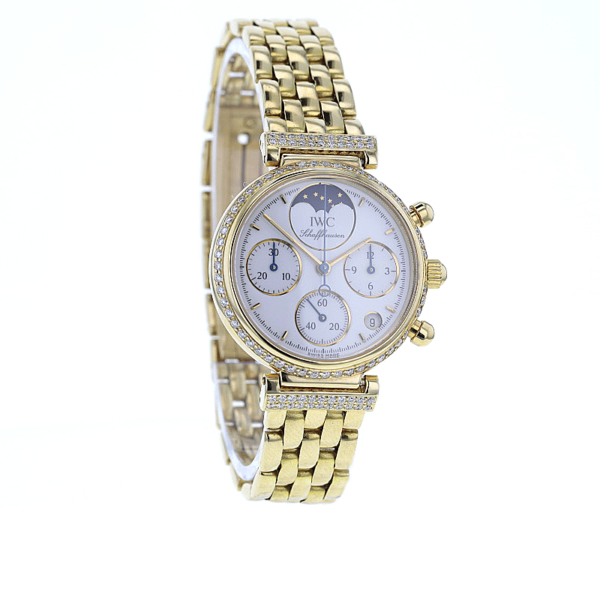 IWC Da Vinci Chronograph, Mondphase, Gelbgold 750/-, Diamanten – Bild 2
