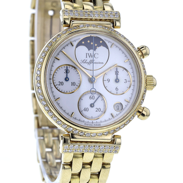 IWC Da Vinci Chronograph, Mondphase, Gelbgold 750/-, Diamanten