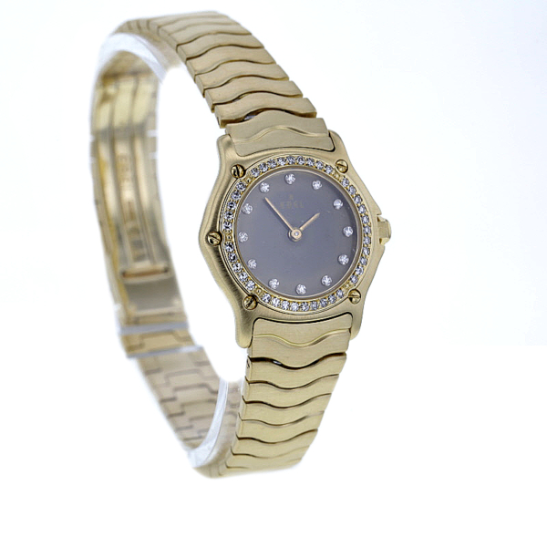Ebel Classic Wave Mini, Gelbgold 750/-, 52 Daiamanten – Bild 3