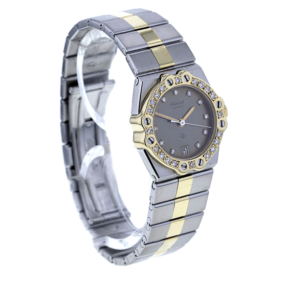 Chopard St. Moritz Lady Edelstahl/18 kt. Gold m. Diamanten – Bild 4