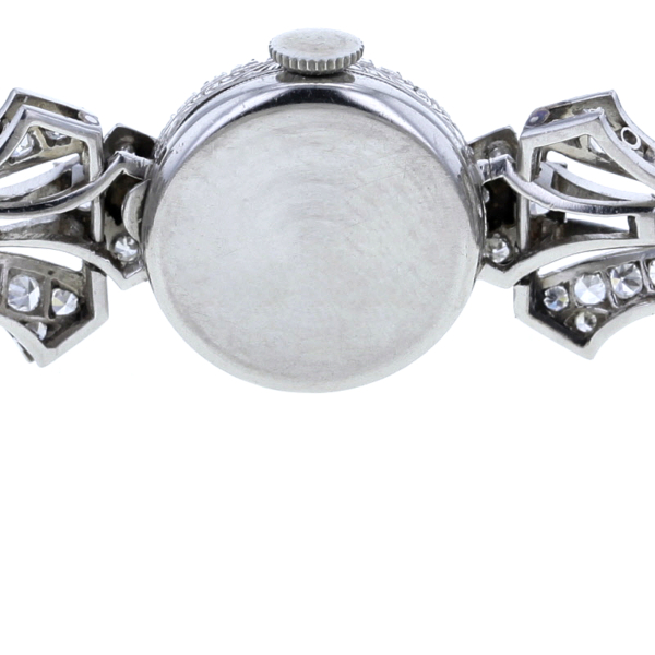 Art Deco Brillantuhr in Platin 950/- Handaufzug – Bild 7