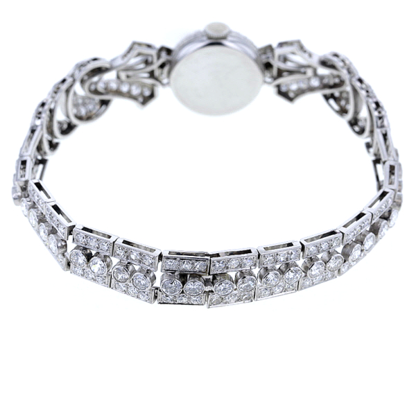 Art Deco Brillantuhr in Platin 950/- Handaufzug – Bild 8