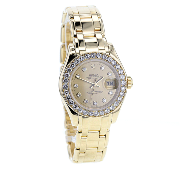 Rolex Pearlmaster, 750/-, Lünette mit 32 Brillanten