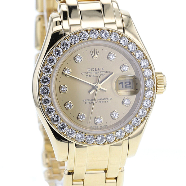 Rolex Pearlmaster, 750/-, Lünette mit 32 Brillanten