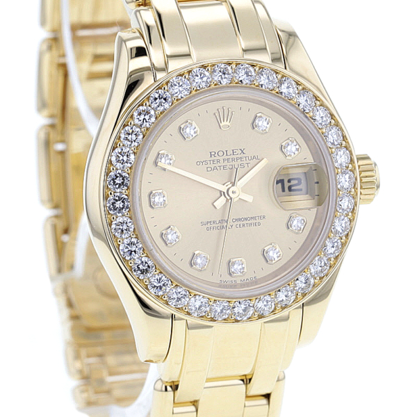 Rolex Pearlmaster, 750/-, Lünette mit 32 Brillanten