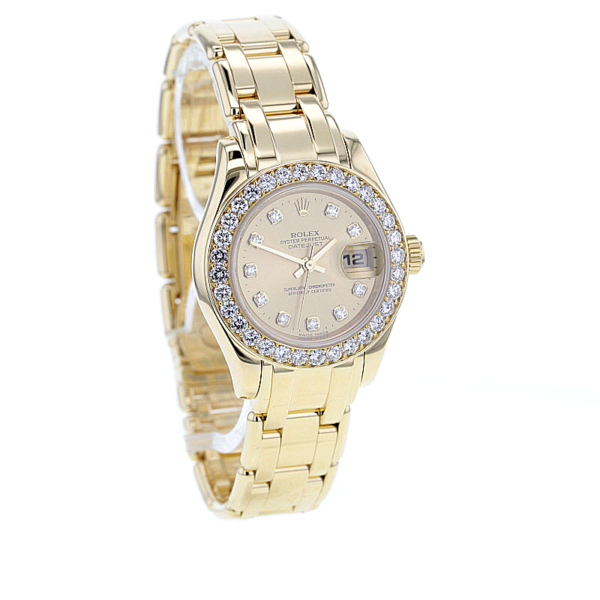 Rolex Pearlmaster, 750/-, Lünette mit 32 Brillanten